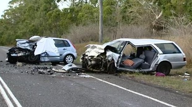 Two people were killed in this suspected head-on crash south of Bundaberg.
