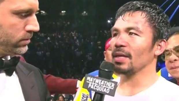 Controversial interview: Max Kellerman interviews Manny Pacquiao.