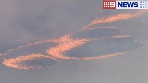 A fire front near Moyston in western Victoria on Friday.