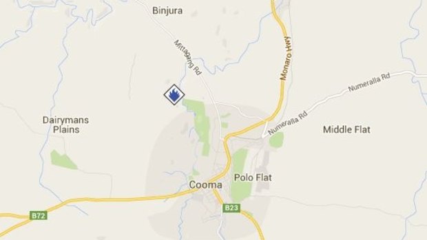 The bushfire is burning near Cooma, south of Canberra.  