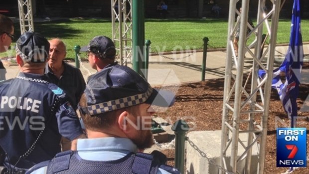 A man has burned an Australian flag in Brisbane's Anzac Square.