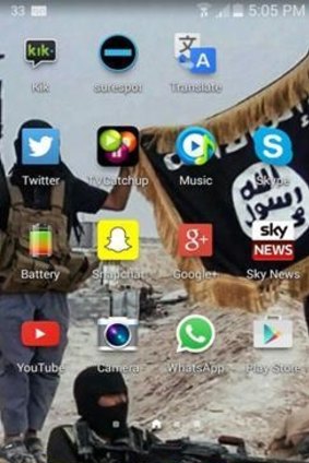 A photograph of the home screen of a smartphone believed to belong to the boy.