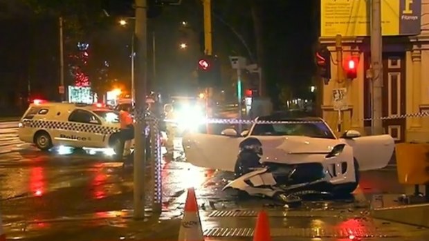 The male driver smashed into several police cars after they tried to block him at a petrol station.