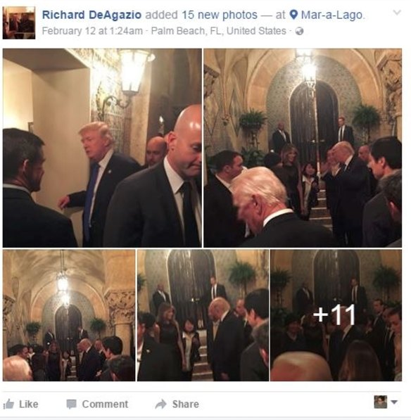 Trump photographed by Mar-a-Lago club member and shared on Facebook.