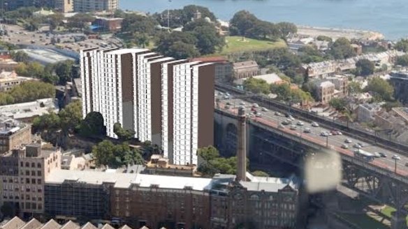 An Institute of Architects model of a redevelopment suggests the Rocks could be obscured. 