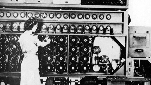 A Bombe operator during the war.