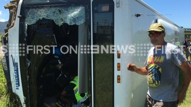 One man has died and other passengers injured in a bus crash near in Cannonvale, near Airlie Beach.