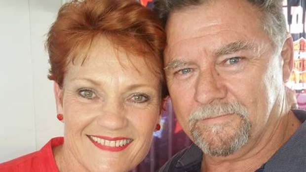 John Cox, former One Nation candidate for Redcliffe, with party leader Pauline Hanson.