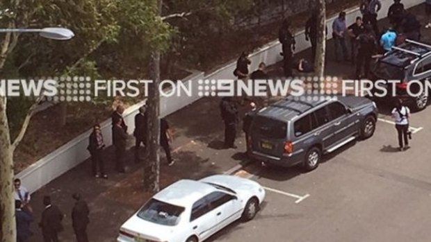 Arrest made: Police at Sydney Olympic Park.