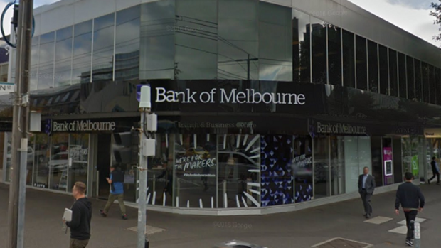 The Bank of Melbourne branch in South Melbourne where the first withdrawal took place.
