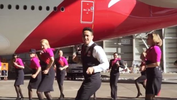 Qantas vs Air New Zealand: The Running Man Challenge.