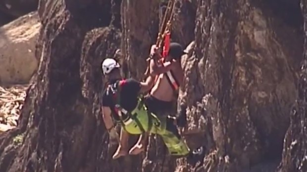 A man has been rescued after he was stuck in a crevice at Point Lookout.
