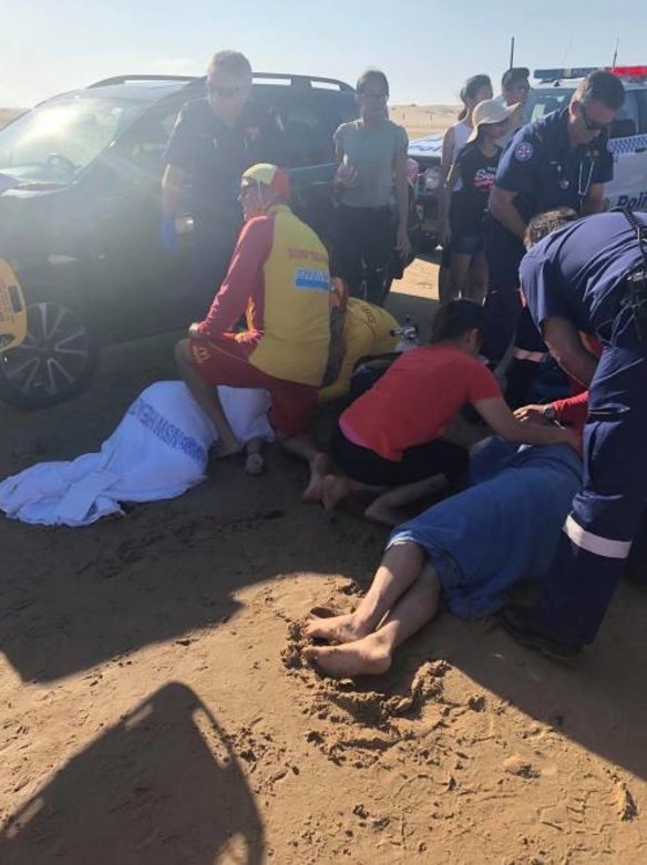 Two people were pulled out of the water in a serious condition.