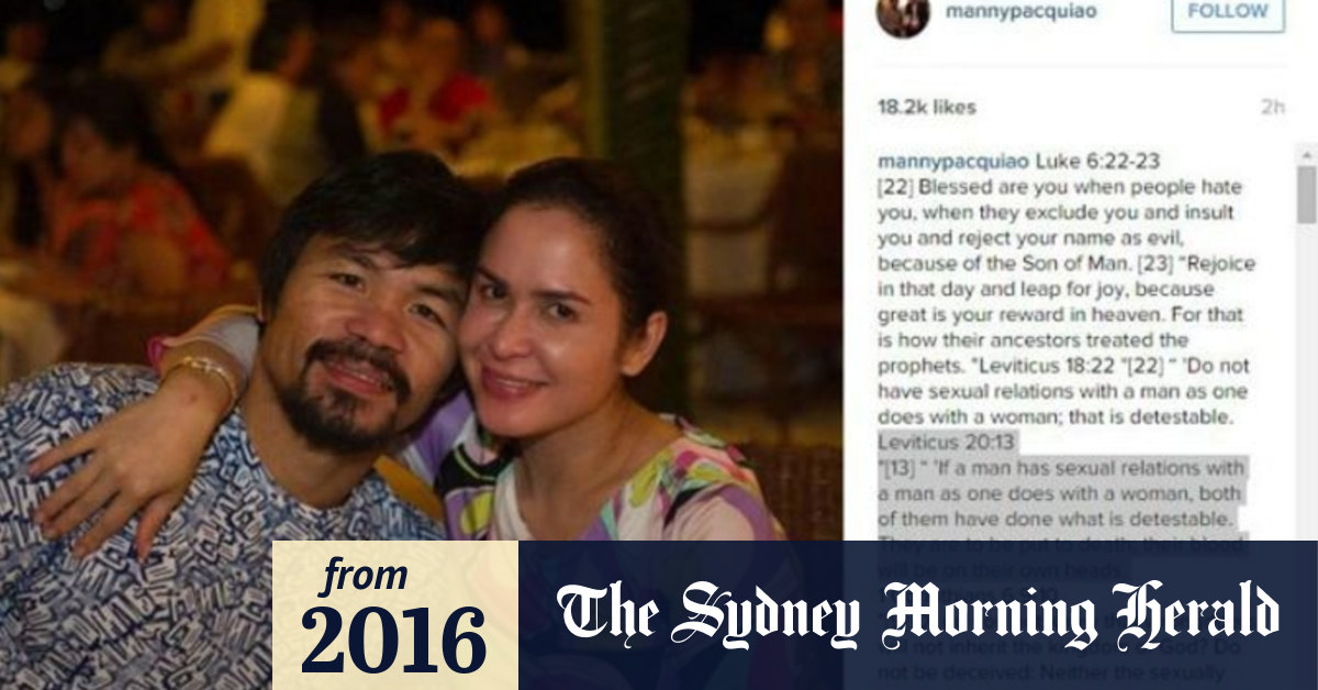 Manny Pacquiao Posts Bible Verse Saying Gays Should Be Put To Death