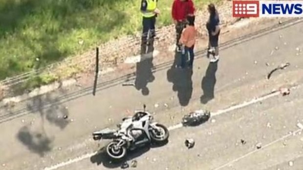 Police believe a motorcyclist may have veered onto the wrong side of the road in a fatal accident.