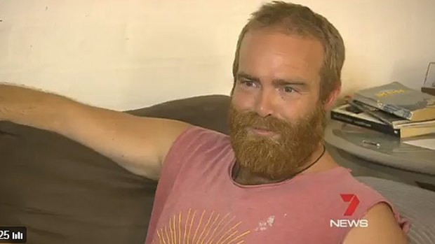 Jade Fitzpatrick speaks to Seven News after he was bitten by a shark near Byron Bay. 