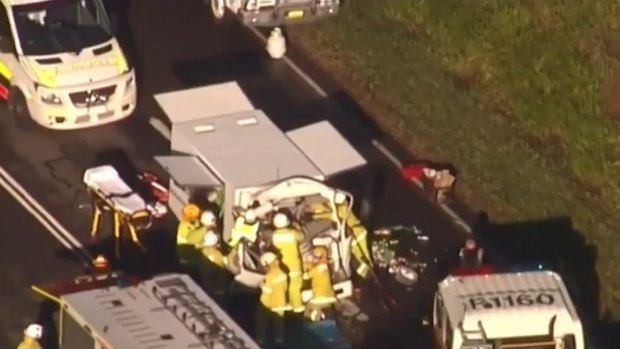 Fire crews helped free a woman on Steve Irwin Way on the Sunshine Coast.