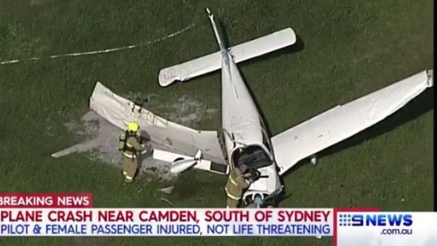 The light plane crashed into a paddock in Cobbitty.