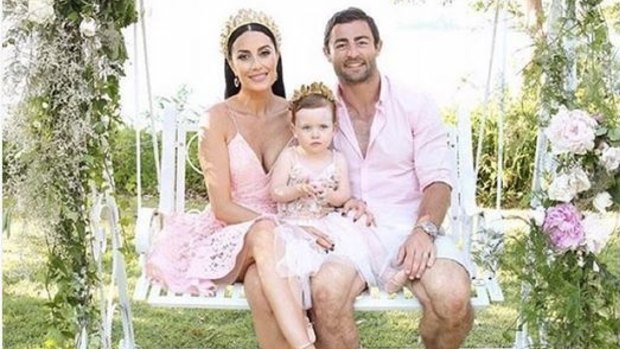 Instagram shot of Terry Biviano, Anthony Minichiello and baby daughter Azura.