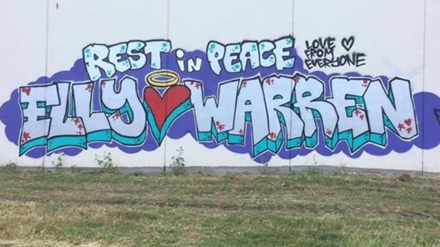 The wall painted in Elly Warren's memory in Mordialloc, Melbourne.