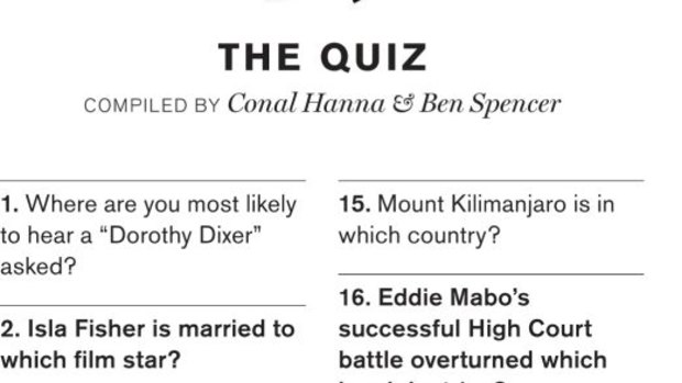 In truth, I'm pretty good at doing newspaper quizzes. The trick is to realise the newspaper wants to make its readers feel clever in order that they will re-subscribe.