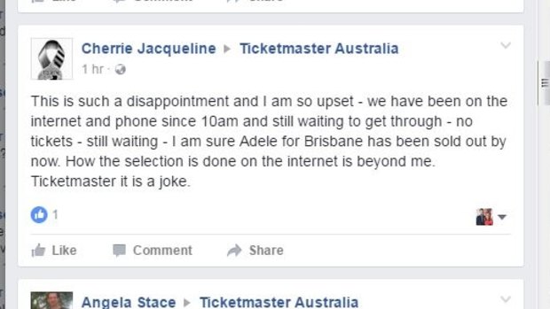 Adele fans flooded the Ticketmaster and Ticketek websites.