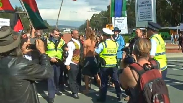 A screenshot from the NITV footage Australian Federal Police attempted to seize on Anzac Day.