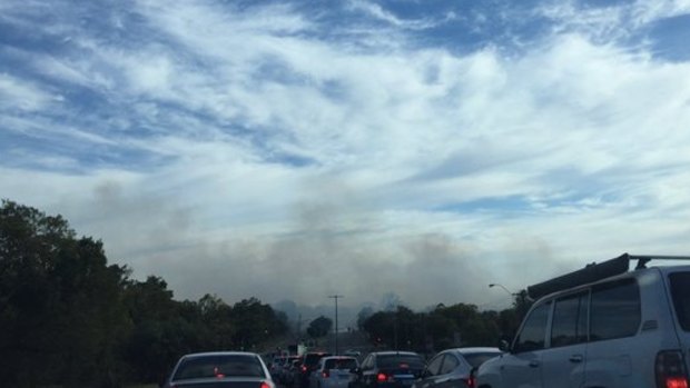 The fire broke out in Bibra Lake and is moving slowly towards Coolbellup.
