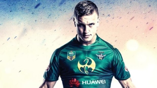 Jack Wighton models the Canberra Raiders Iron Fist jersey.