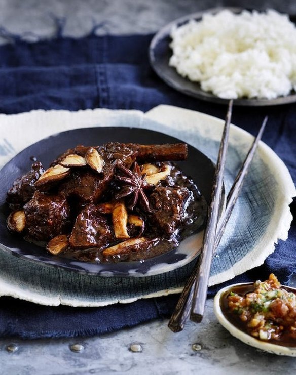 Braised wagyu in home-made XO chilli sauce <a href="http://www.goodfood.com.au/good-food/cook/recipe/baised-wagyu-in-homemade-xo-chilli-sauce-20130603-2nku1.html?rand=1391055495706"><b>(recipe here)</b></a>.