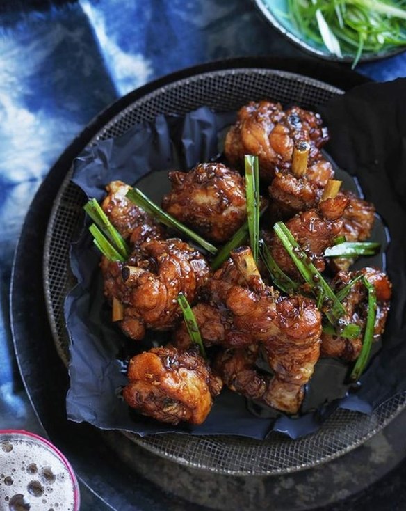Neil Perry's crisp Chinese-style chicken legs <a href="http://www.goodfood.com.au/good-food/cook/recipe/crispy-chinesestyle-chicken-legs-20140114-30sg5.html?rand=1391055324939"><b>(recipe here)</b></a>.