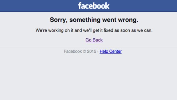 Facebook falls over on Tuesday morning.