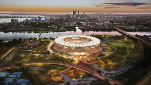 The new $1.2 billion Perth Stadium, currently under construction 