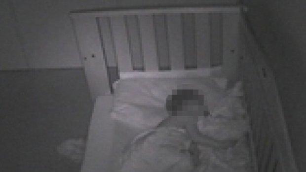 Security breach ... An image taken from a webcam in a Sydney home shows a baby sleeping.