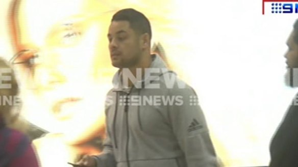 Jarryd Hayne arrives in Tel Aviv. 