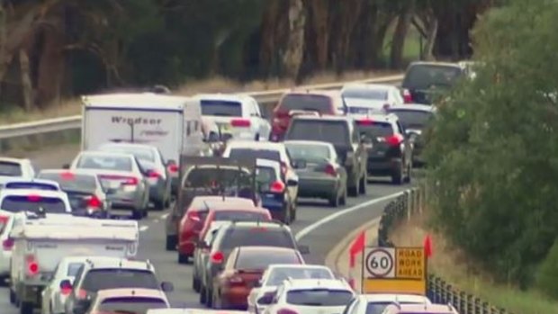 Roadworks are creating headaches for Easter Monday motorists on the Western Freeway.