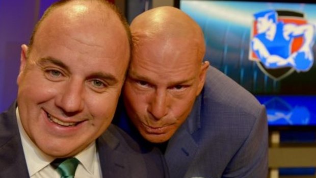 Newman with Craig Hutchison on The Footy Show.
