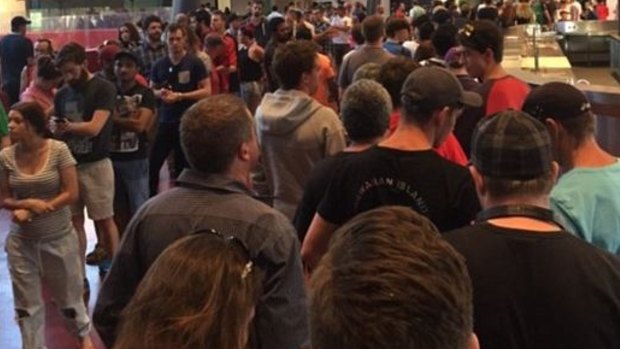 Crowded out: Fans spent extended periods stuck in queues for refreshments.