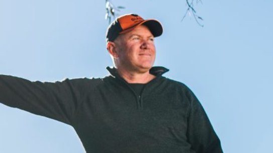 Steve Evans on his NSW property, Cardinia Estate, about 1km from the ACT border where he runs cattle and sheep: Mr Evans, along with other landowners, is upset about a proposed 5km buffer zone stopping development between in NSW on the ACT's border.