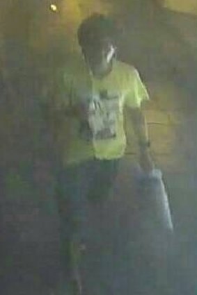 A CCTV image of a man Thai police have identified as a suspect in Monday night's bomb blast in Bangkok. 