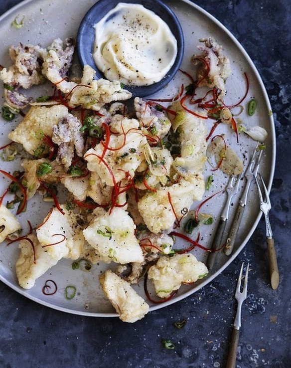 Tongue-tingling salt and (Sichuan) pepper squid <a href="http://www.goodfood.com.au/good-food/cook/recipe/salt-and-pepper-squid-with-aioli-20151027-457dm.html"><b>(recipe here)</b></a>.