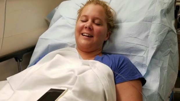 Amy Schumer in a Paris hospital.