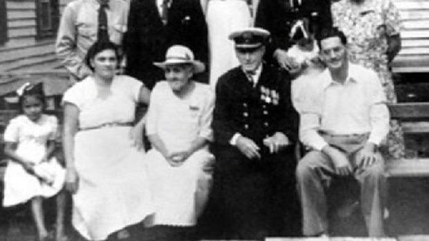 Island home: Dylan Walker's relatives on Pitcairn Island. Dylan's grandmother Barbara is front left of the photograph.