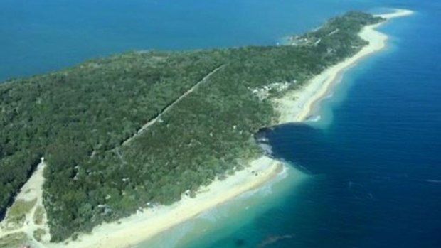A large section of beach is missing from Inskip Point.