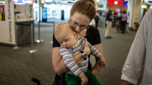 Flight nightmare: Heather Smith with son Jeremy.