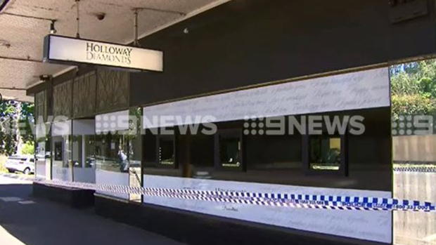 Police tape around a Canterbury jewellery store after it was robbed on Thursday last week.