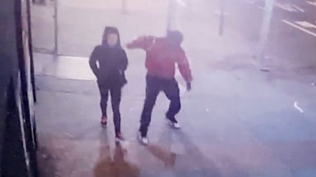 An image taken from video shows a man attacking Amanda Morris on West 23rd Street in Chelsea.