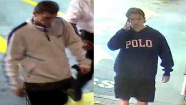 Police are seeking the men pictured for questioning over an armed robbery.