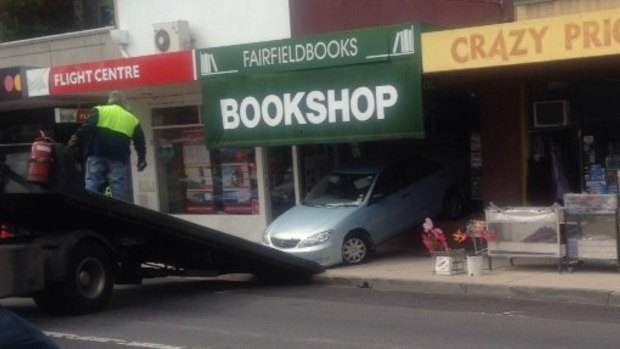 The car is removed from the bookshop in Fairfield.