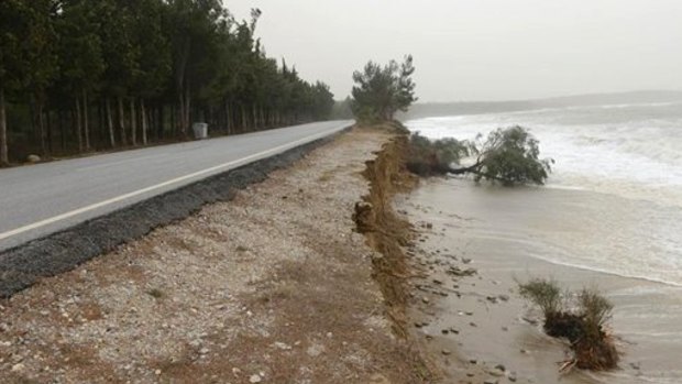 Some of damage caused by storms around Anzac Cove.
